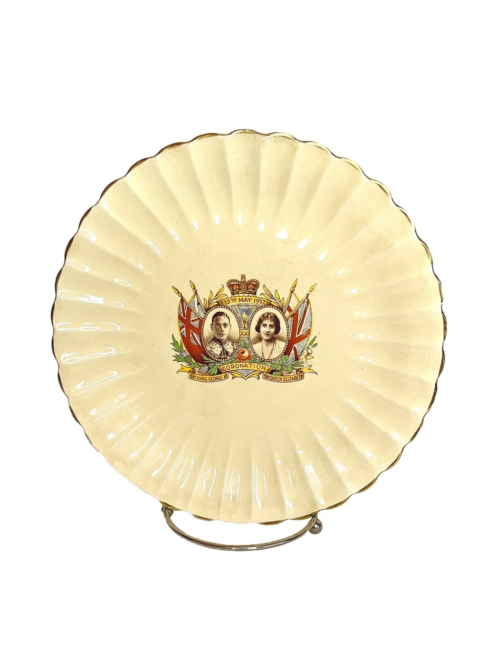 Sovereign Potteries Canada 1937 King George VI Coronation Commemorative Plate 9”